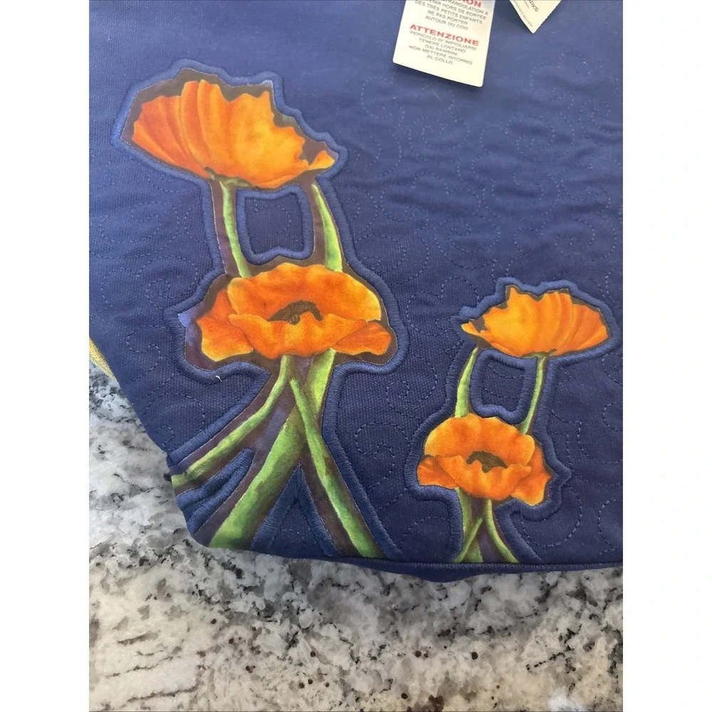 Epcot‎ International Flower & Garden Festival blue tote poppies NWT DAMAGE READ